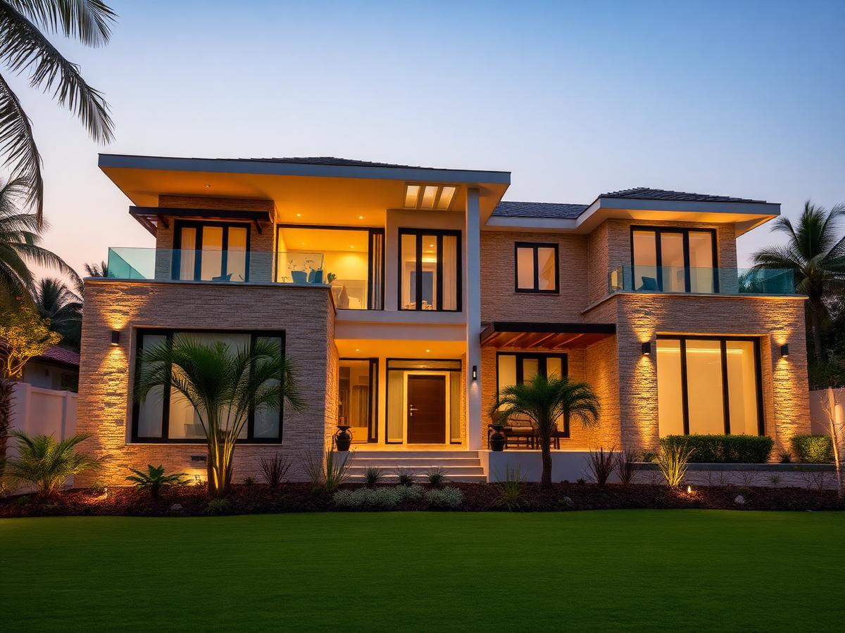 Luxury villa with landscaped lawn in Kokapet, Hyderabad